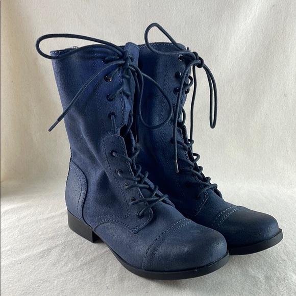 ALDO Leather Navy Women's Boots Size 7.5 - Picture 1 of 12